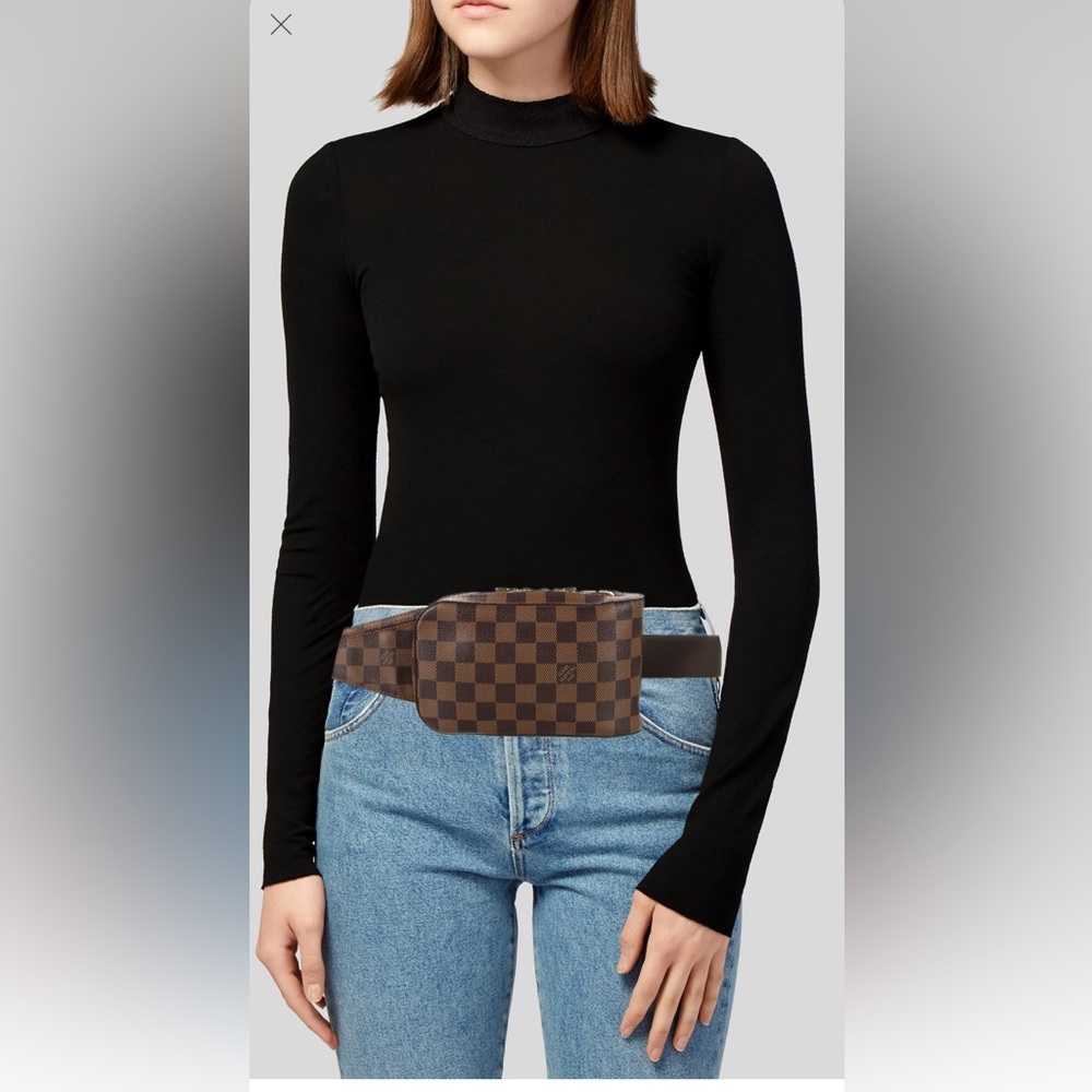 AUTHENTIC Louis Vuitton Geranimo belt bag, cross body bag in Damier Ebene print